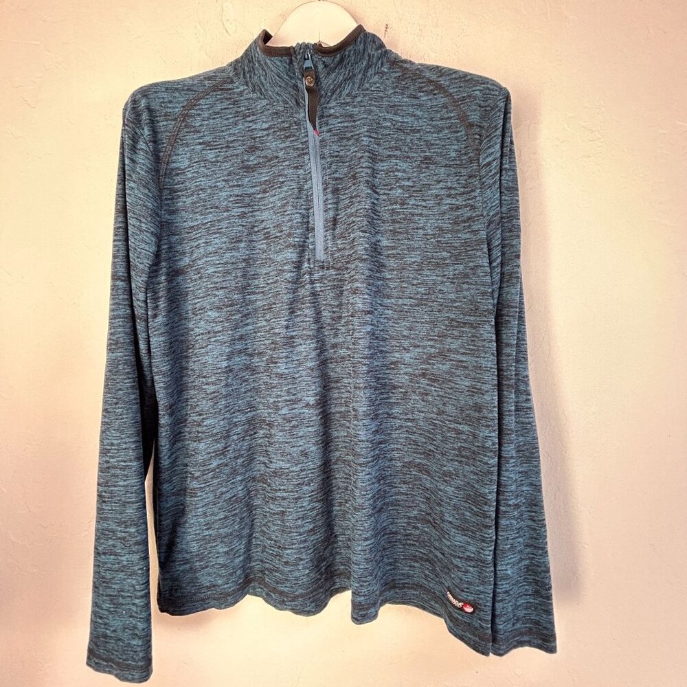 Canada Weather Gear Mens Blue Heather 1/4 Zip Pullover Shirt Large Long Sleeve